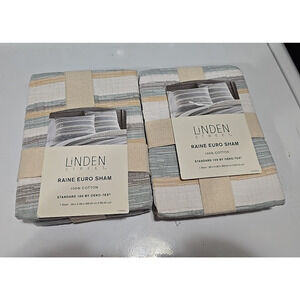 NEW Lot of 2 Linden Street‎ 100% Cotton Home Decor Bedding Pillow Sham 26"x26"